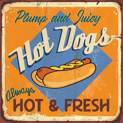 Ceduľa Hot Dogs - Hot & Fresh