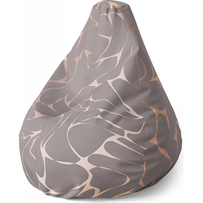 Sablio sedací vak Pear béžové vzorce 140 x 100 x 25 cm