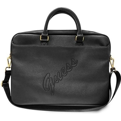 Guess GUCB15PUSASBK 15-palcový čierny Saffiano Script