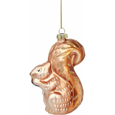 Sass & Belle Sklenená ručne vyrobená vianočná ozdoba 11 cm Squirrel