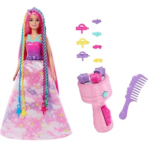 Mattel Mattel Barbie - Фантастична коса с плитки и въртене на дъгови удължения (HNJ06) (85759)