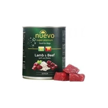 nuevo Senior-Консервирана храна с агне, говеждо и овесени ядки за кучета над 6 години, 800 гр