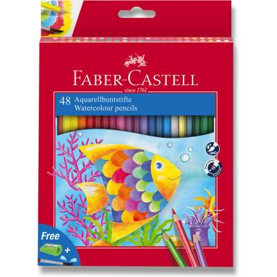 Faber-Castell akvarelové pastelky 48 barev + štětec 114448