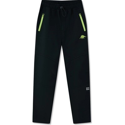 Wolf & Wolfie B2595B Chlapecké softshellové kalhoty, zateplené černá signální zipy