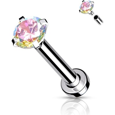 S4U Piercing do brady cartilage tragus (1,2 x 6 mm, kamínek 3 mm) LB1040AB-12063