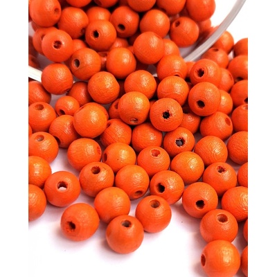 Detoa dřevěné korálky oranžové 8 mm 10 ks – Zboží Dáma