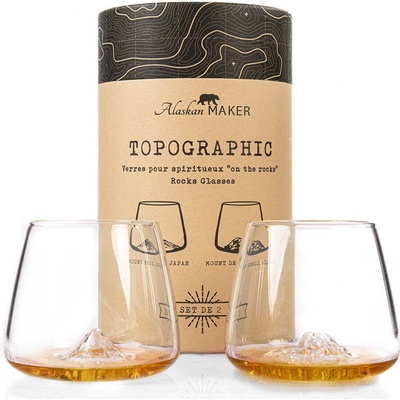 Alaskan Maker designové sklenice na whisky Fuji & Denali 2x 350 ml
