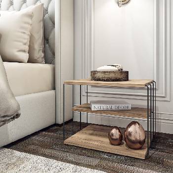 Asir Помощна масичка LIFON 40x50 cм кафява/черна (AS0632)