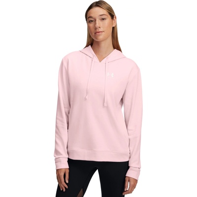 Dámska mikina Under Armour RIVAL TERRY HOODIE ružová biela L