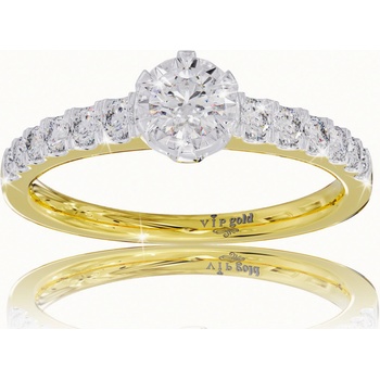 VIPgold Zásnubný prsteň s briliantmi v žltom zlate R328 63014z