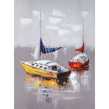 КАРТИНА С МАСЛЕНИ БОИ 50Х70 СМ. ЛОДКИ