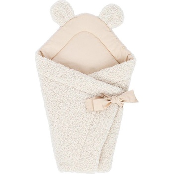 Meowbaby Кремаво бебешко одеяло от шерпа 35x65 cm - Meowbaby (MBER091)