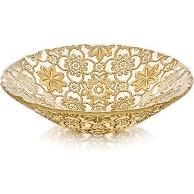 Crystal Bohemia Misa Arab s plátkovým zlatom 25 cm