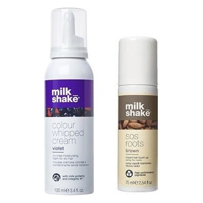 Milk Shake SOS Brown sprej na odrosty 75 ml + vyživující pěna 100 ml darčeková sada