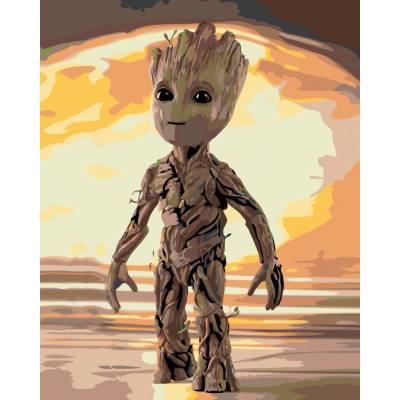 zuty malování podle čísel Malý Groot 80 x 100 cm vypnuté plátno na rám