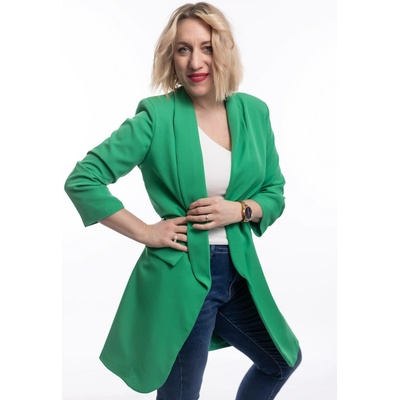 Italy fashion dámské dlouhé sako SCARLET Červená
