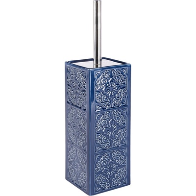 Wenko Nádoba na WC CORDOBA DARK BLUE + štětka WC 4008838164150