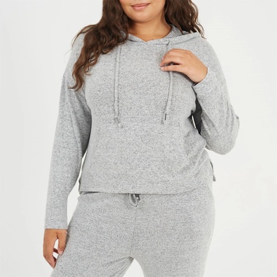 Brave Soul Дамски суичър Brave Soul Womens Plus Size Soft Touch Hooded Top - Grey Marl