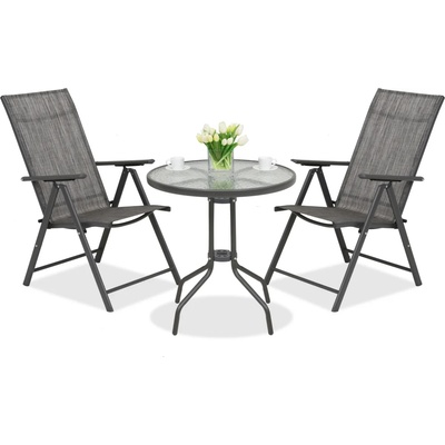 Garden Point Метална градинска мебел Modena/Rosario за 2 човека с масичка Garden Point антрацит (GAP502-2)