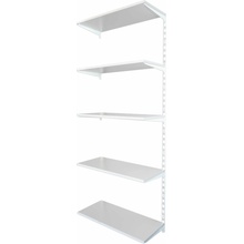 Biedrax Nástěnný regál přídavný 30 x 80 x 200 cm bílý 5 polic šedá