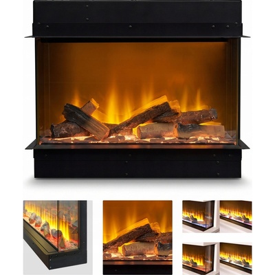 Acantha Aspire Nástěnný krb s funkcí vytápění elektrický 50 2000 W 55,5 x49x23,5 cm černý