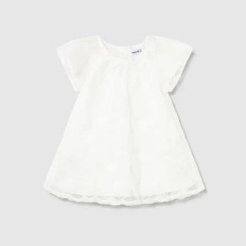 Mayoral Рокля тюл бродерия с цветя в мръсно бял цвят за мини момиче Майорал