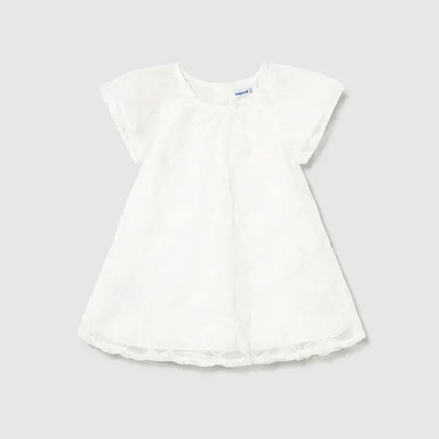 Mayoral Рокля тюл бродерия с цветя в мръсно бял цвят за мини момиче Майорал