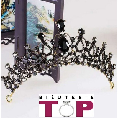 Naishide Jewelry černá barokní korunka zlatavá