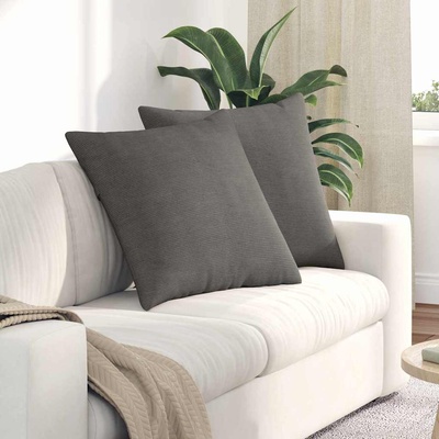 vidaXL Диван възглавници 2 pcs Светлосиво 60 x 60 cm Кордюрова тъкан (42014032)