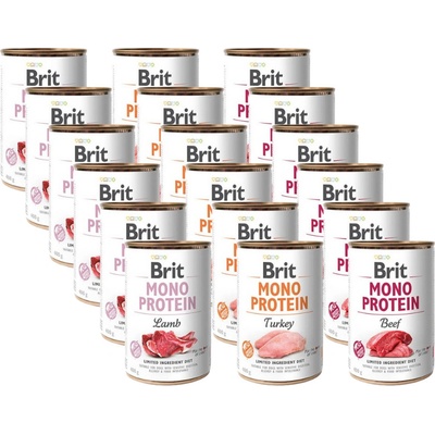 Brit Mono Protein Zmiešané príchute 18 x 400 g