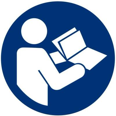 Příkazová značka Dbát instrukcí, ISO 7010, fólie samolepicí, 200 mm, BJ = 10 ks