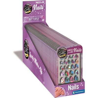Clementoni Crazy Chic Beauty: Press & Go Nails Butterfly