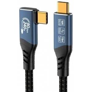 PremiumCord USB4 Version2.0 80Gbps 16K@60Hz 240W Thunderbolt 3 to 4 Angled Cable 1m
