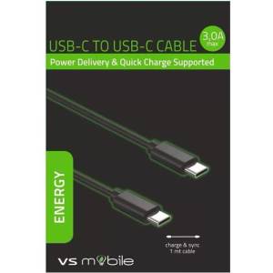 Meliconi USB кабел Meliconi USB-C - USB-C, 1 m, черен (30142)