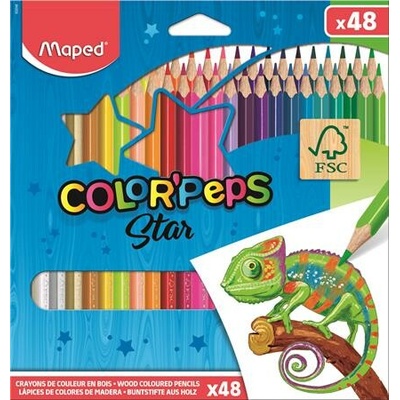Maped ColorPeps Star sada barevných tužek trojhranných 48 různých barev 832048FC
