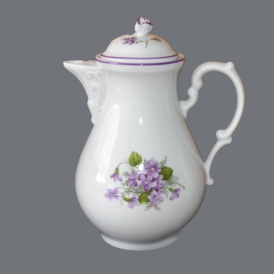 Český porcelán Dubí Konvice kávová 1,55l Fialky
