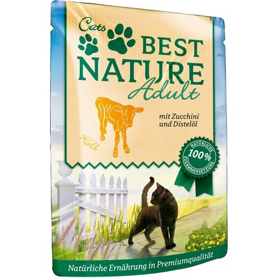 Best Nature Cat Adult teľacie s cuketou a svetlicovým olejom 16 x 85 g