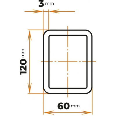 Uzavretý profil 120 x 60 / 3 mm