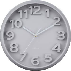 Karlsson Elevated Classic Numbers стенен часовник, сив (KA6052WG)