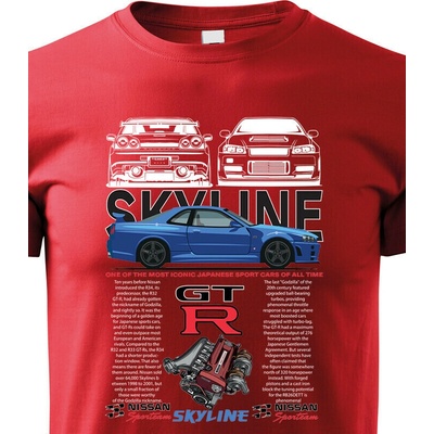 Dětské tričko Nissan Skyline GTR Červená Velikost Canvas Bezvatriko.cz 2322