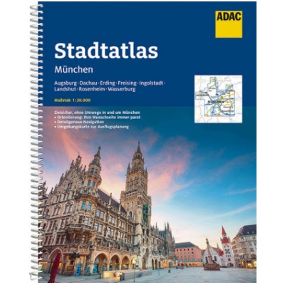 ADAC StadtAtlas München 1:20 000 mit Augsburg, Dachau, Erding, Freising