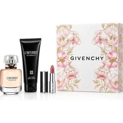 Givenchy L’Interdit L’Interdit EDP 50 ml + telové mlieko 75 ml + Le Rouge Intense Mini #333 rúž 1,5 g
