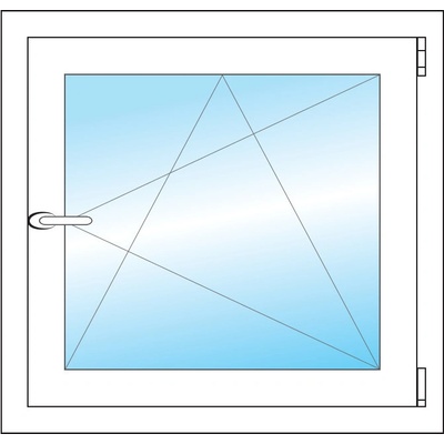 OKNA HNED Plastové okno 67x64 cm (670x640 mm) bílé otevíravé a sklopné pravé