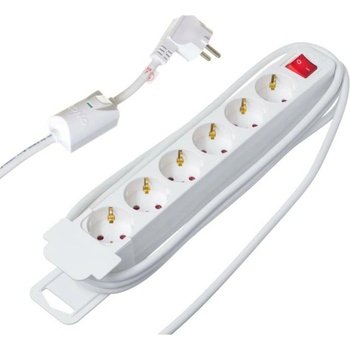 Sono Разклонител Sono 6КХ5.0 White, 6 гнезда, 5m кабел, бутон за вкл. /изкл. , бял