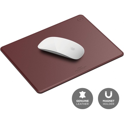 elago Дизайнерски кожен пад за мишка - Elago Leather Mouse Pad (бургунди) (EL-EPAD-BGD, ELEPAD-BGD)