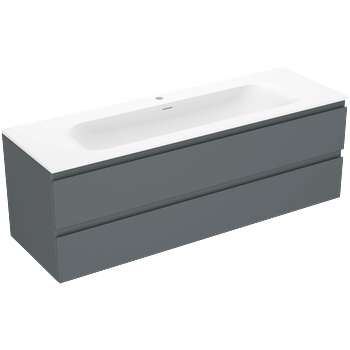 Mexen Orio шкаф за баня 140 см с мивка Vela, 2 чекмеджета, графит мат/бял мат - 91A10-14047-2-BFF66-W23M01 (91A10-14047-2-BFF66-W23M01)
