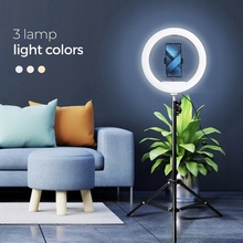 MG Selfie Ring Fill kruhové LED svetlo 13'' + statív, čierne 5903396108563
