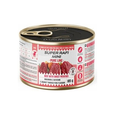 Super Rafi Mini Pure Line s hovädzinou a batatmi pre psov malých plemien 185 g