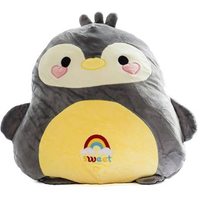 Tea Toys Плюшено пингвинче възглавничка Tea с одеалце, Сив/Жълт