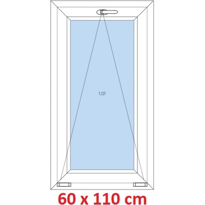 Soft Plastové okno 60x110 cm, sklopné, Antracit struktura/bílá